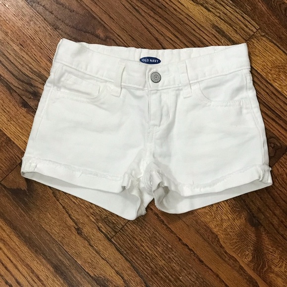 Old Navy White Denim Jean Shorts 
Small 6 / 7 Girls 
Elastic Adjustable Waist - Picture 3 of 11